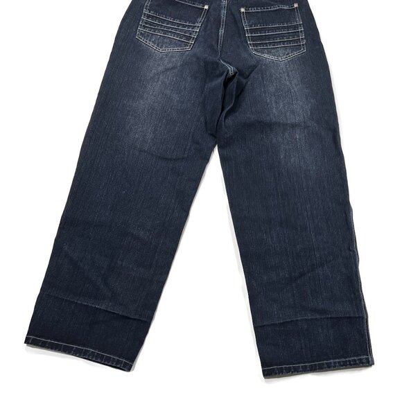 Boom X Jeans Mens 34 x 32 Baggy Wide Leg Y2K Painted Hiphop Denim Vintage 90s - Picture 5 of 14